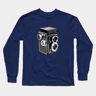 Vintage 1950s Twin Lens Camera - Closed Hood Long Sleeve T-Shirt